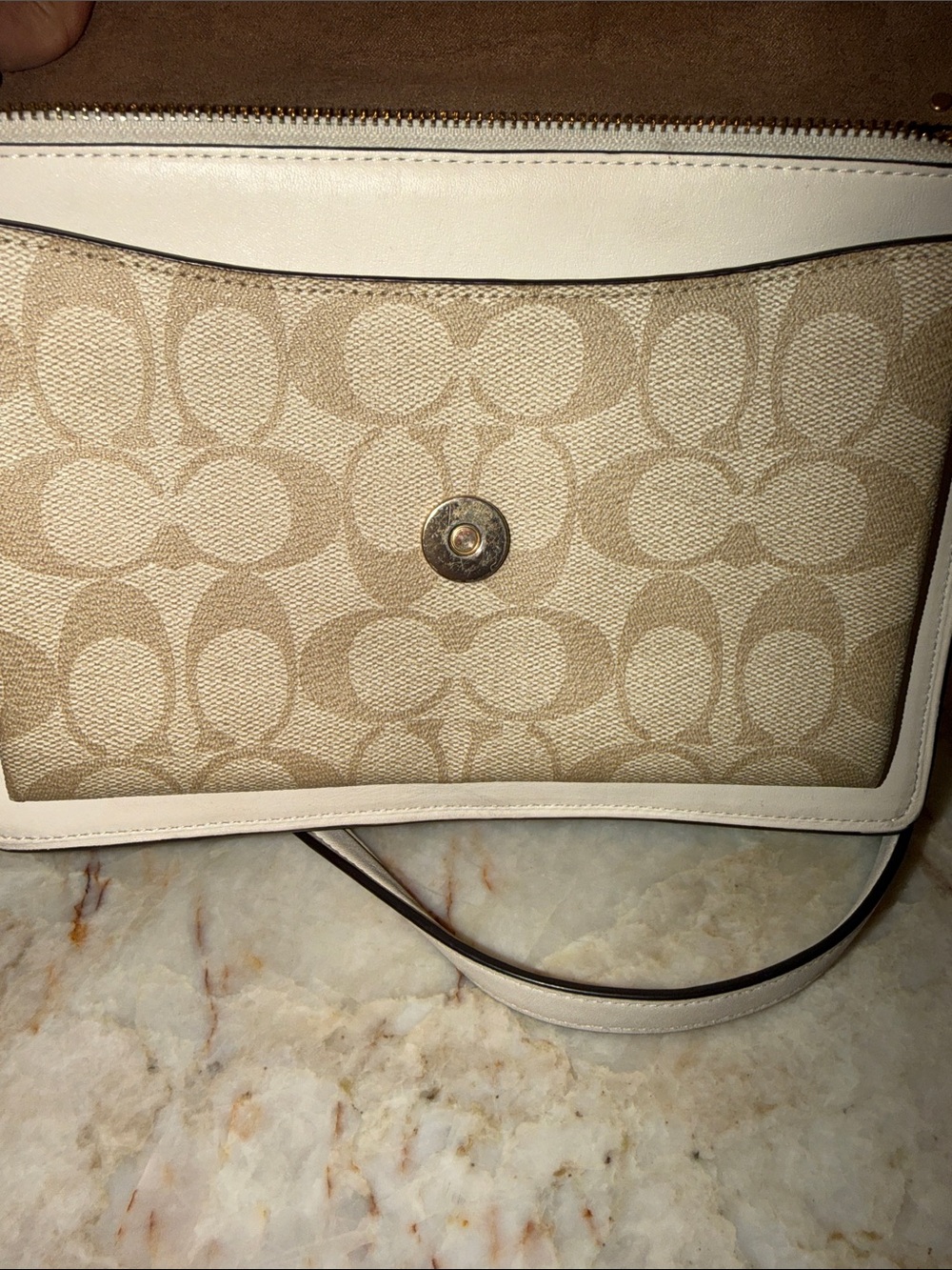 COACH -Klare crossbody. Soft, beige and khaki-Blended Item/snake skin trims - Picture 4 of 9